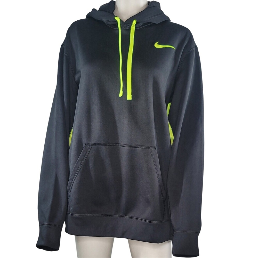 Nike Black Hoodie with Neon Yellow Accents